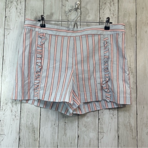 LOFT Pants - Loft Striped Ruffle Lightweight Shorts 12